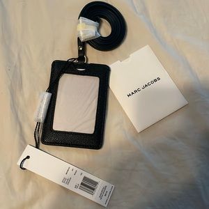 Marc Jacobs Logo Faux Leather Lanyard ID Card Case